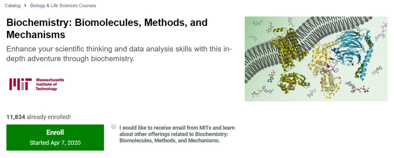 MIT biochemistry online course