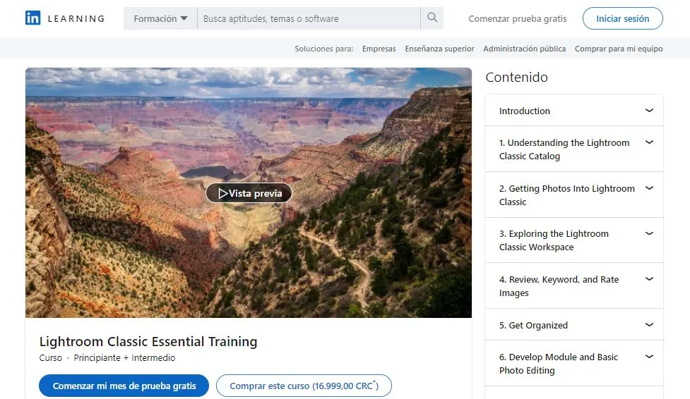 LinkedIn Lightroom online course