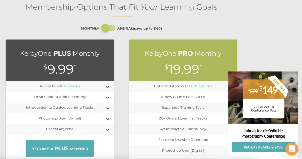 kelbyone subscription plans