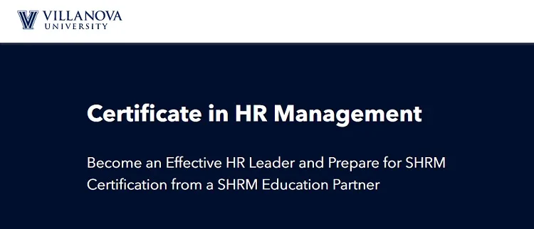 Villanova University Certificate in HR Management