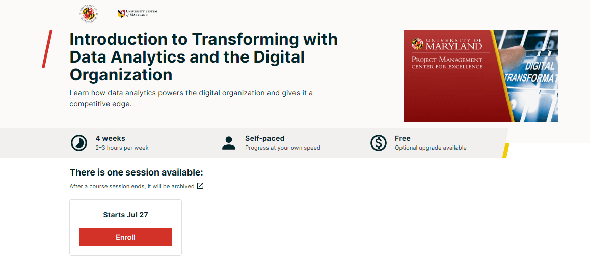 Introduction to Transforming with Data Analytics and the Digital Organization
