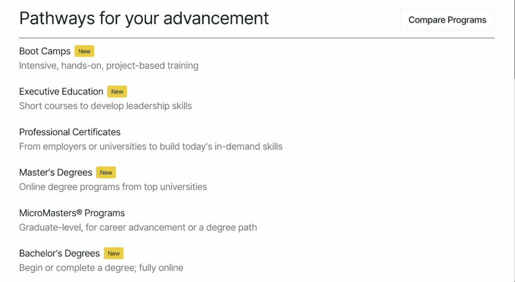 edX Types of Courses